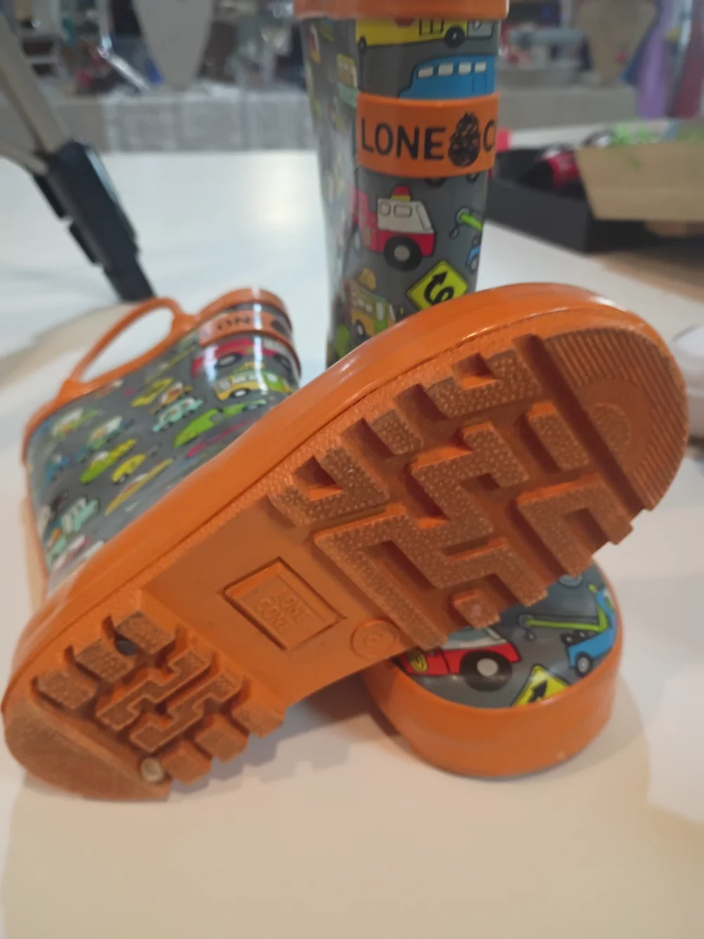 Lone Cone Vehicle Print Rain Boots